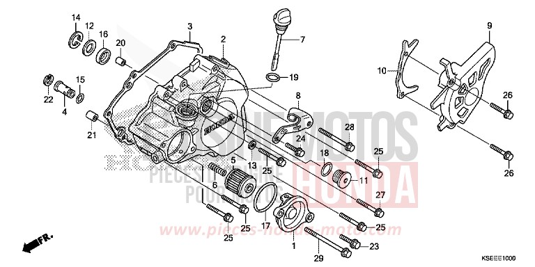 LEFT CRANKCASE COVER for CRF150R "Big wheels" EXTREME RED (R292) from 2014